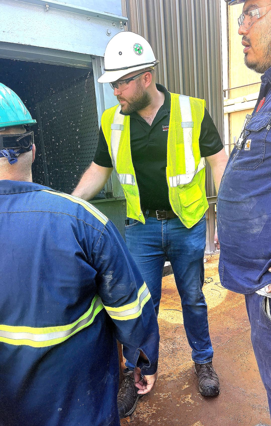 Field technician performing on-site chemistry sampling